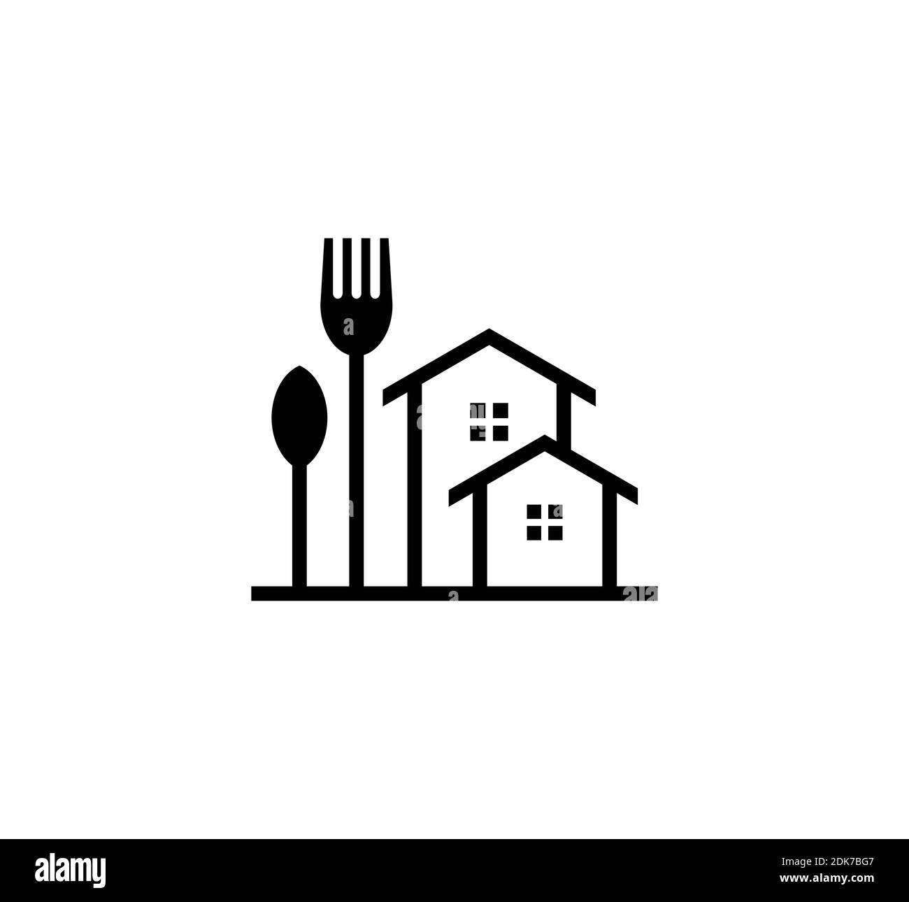 home cooking concept design line minimalist Stock Vector