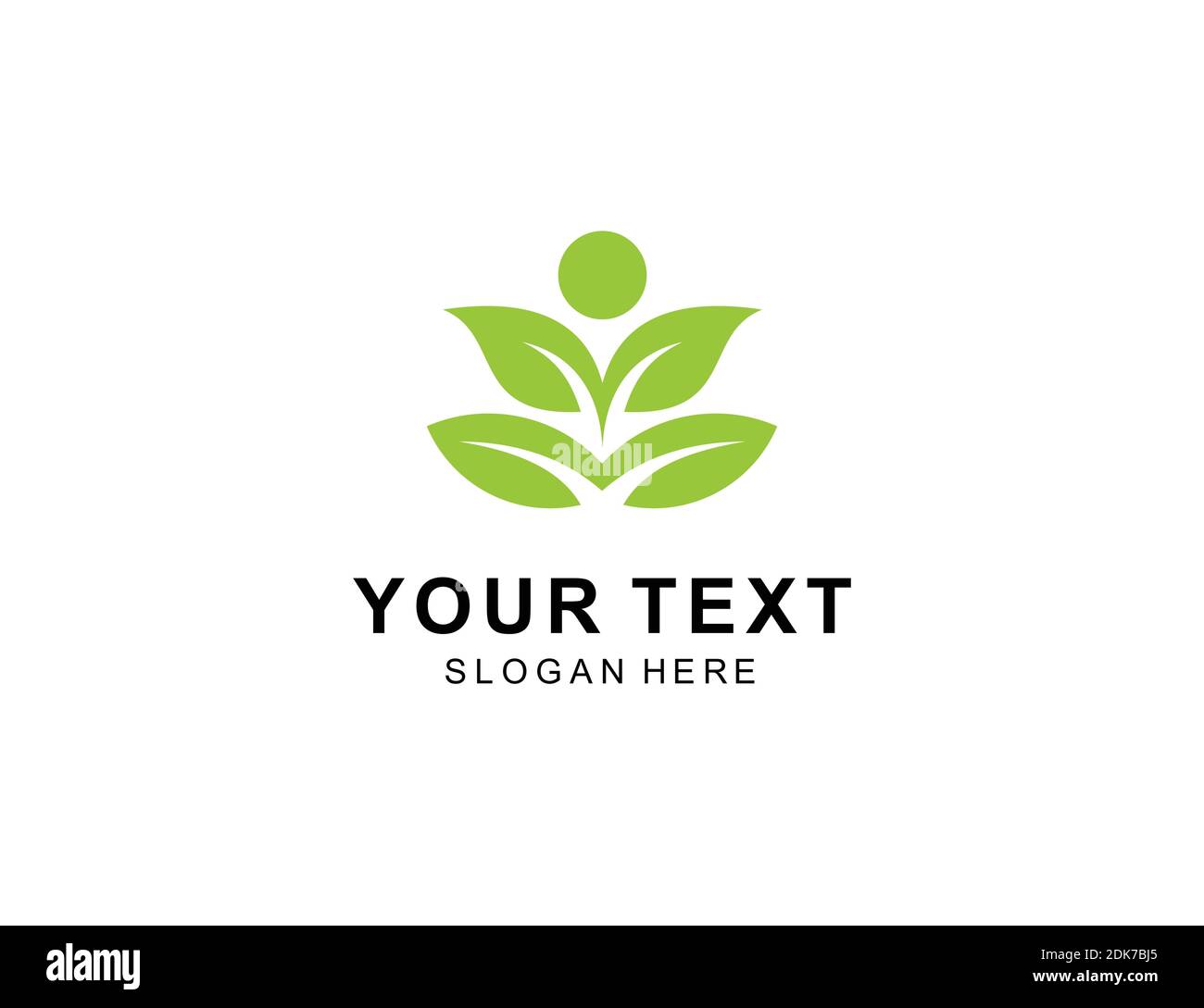 Human Yoga With leaves Logo Design inspiration Stock Vector Image & Art