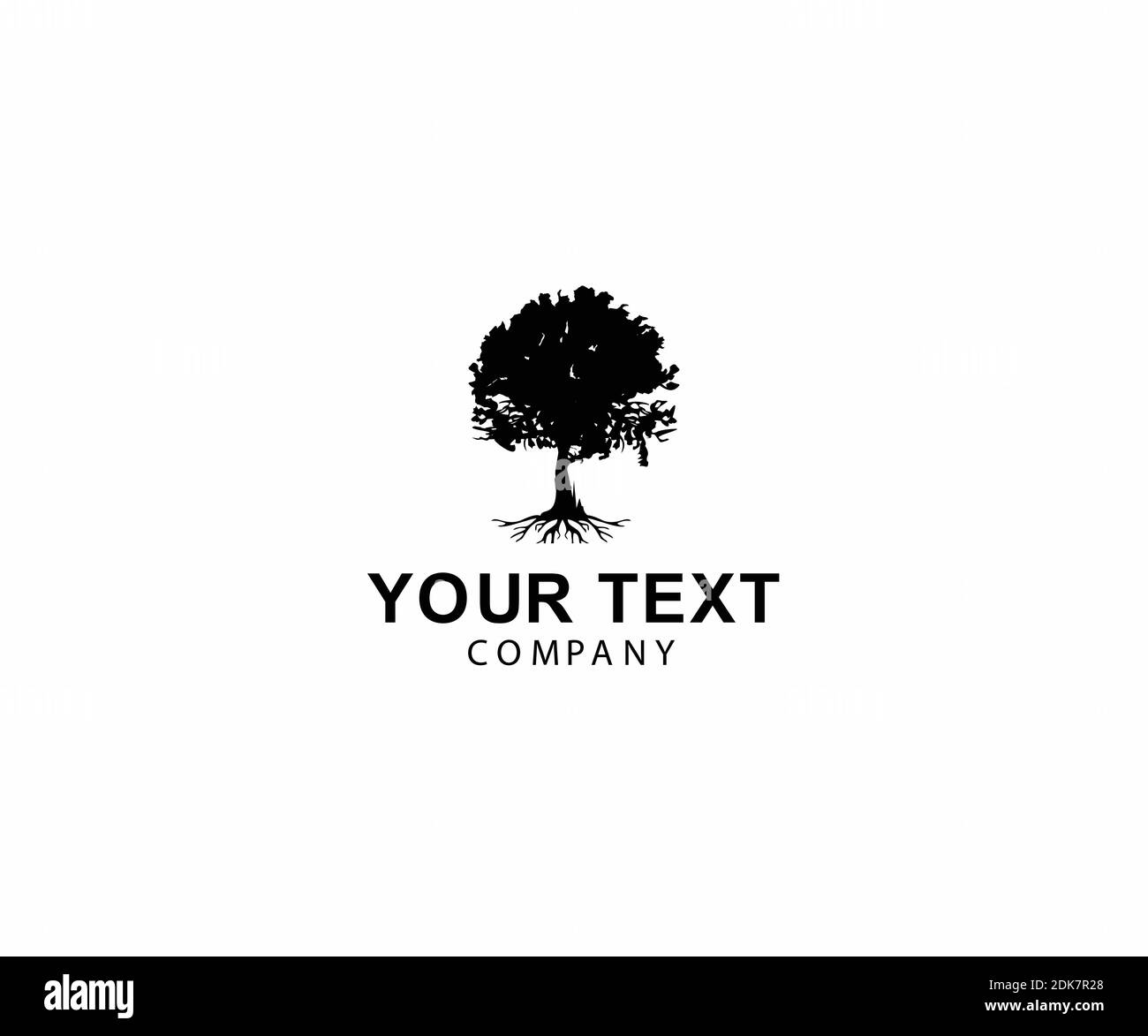 Oak Tree Logo design illustrations Stock Vector