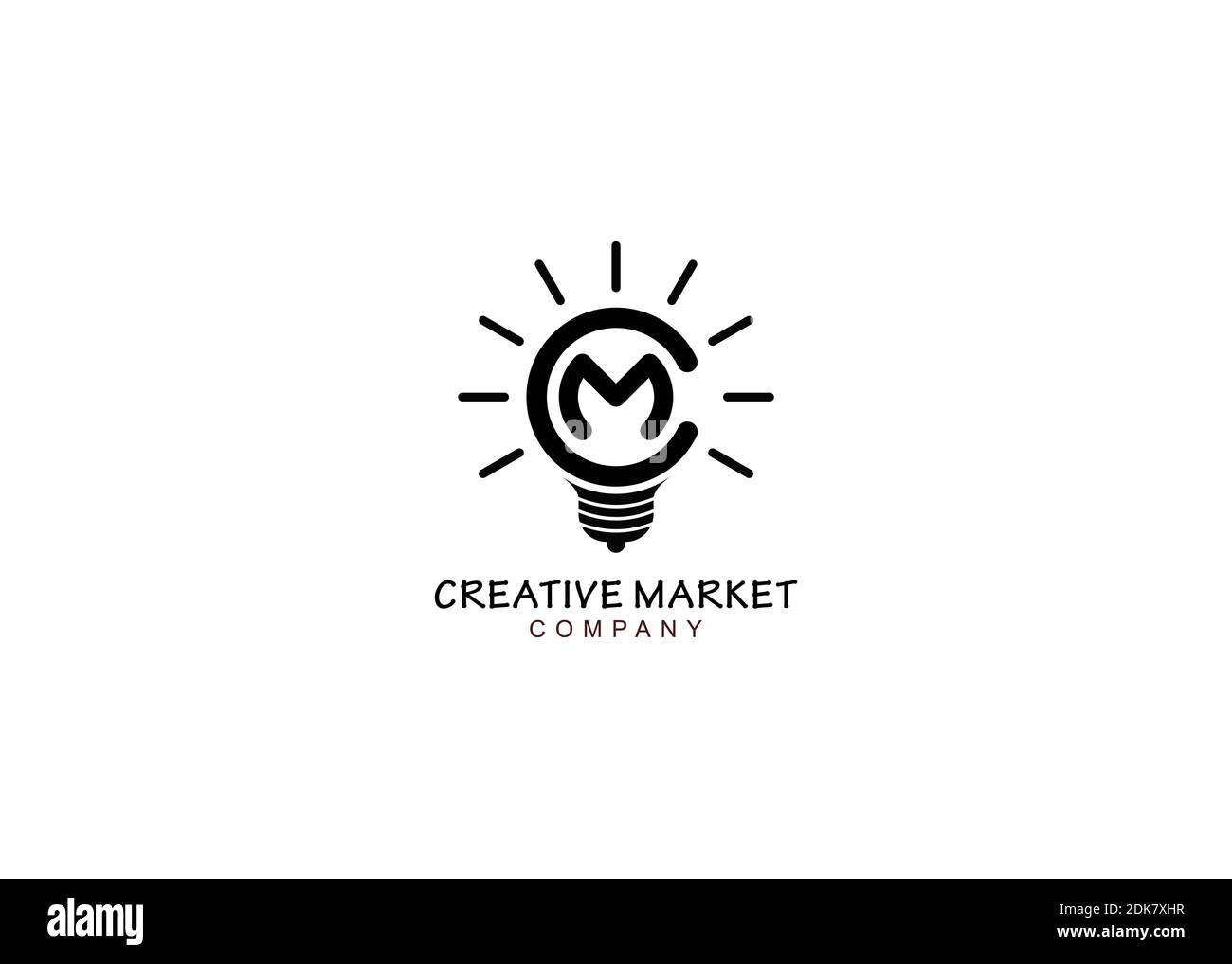 Smart idea bulb initial C M MC Logo, Bulb Creative logo. Unique and modern design Stock Vector