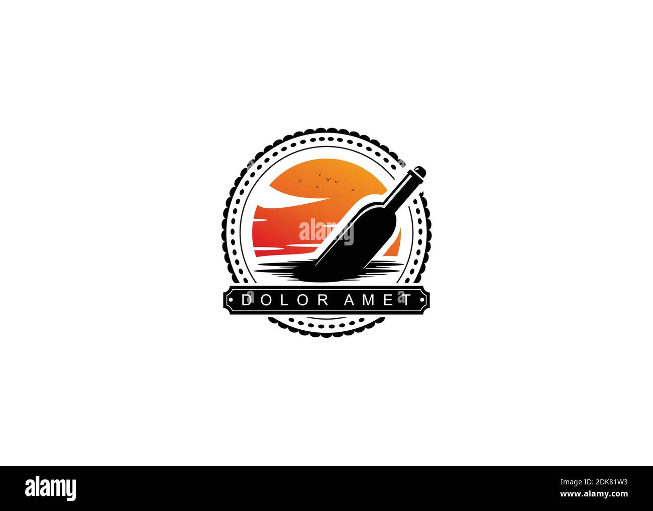 icon design summer illustration logo bottle isholated Stock Vector