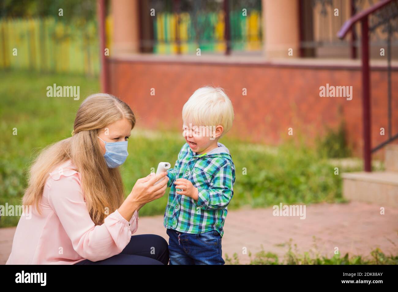 Children refusing to accept new rules of life Stock Photo Alamy