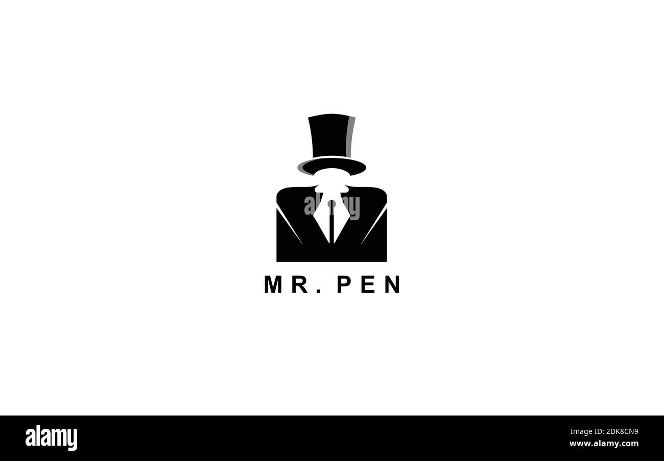 Mr. pen Logo symbol Template Design Stock Vector