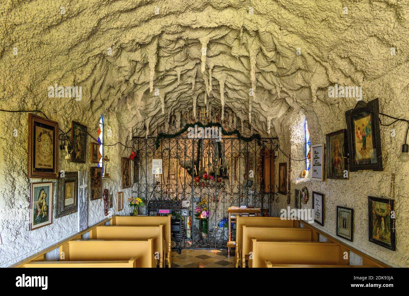 Germany, Bavaria, Upper Bavaria, Erding district, Pastetten, Lourdes Chapel, interior Stock Photo