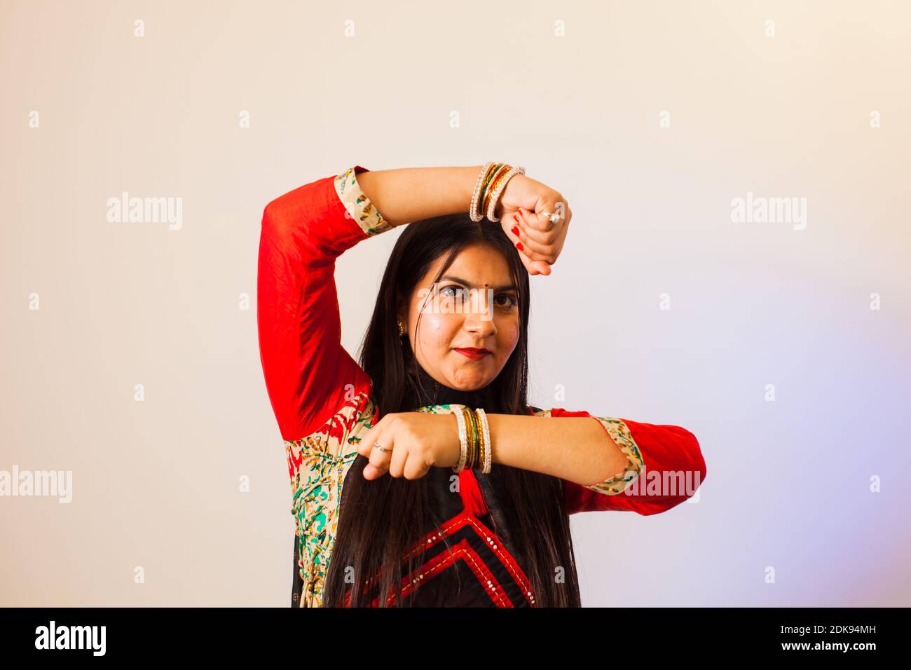Gorgeous lady performing lavani dance while Diwali fest Stock Photo