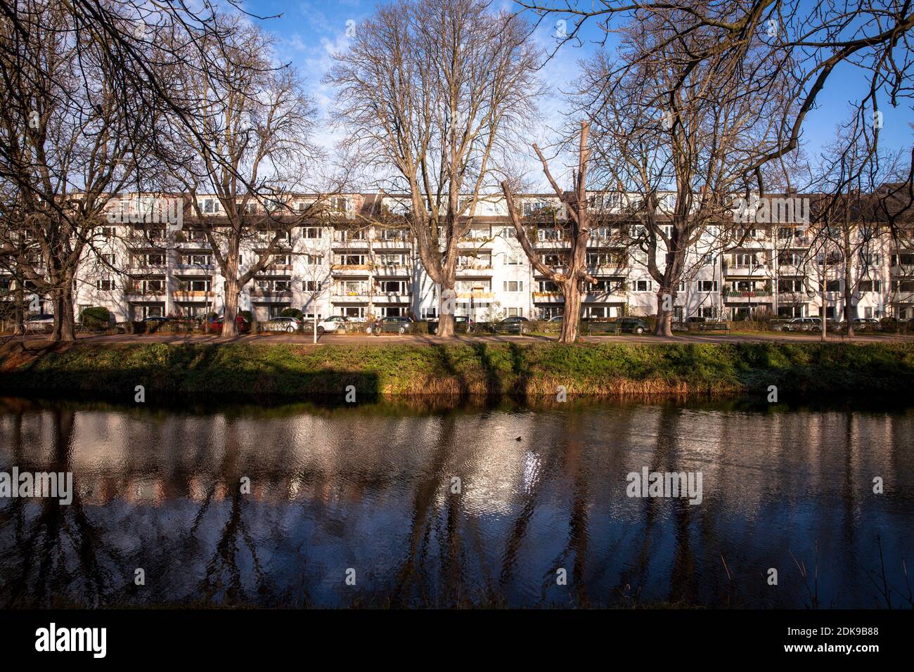 the Clarenbach canal in the district Lindenthal, it is part of the Lindenthal canal, which runs from the pond Aachener Weiher to the street Lindenthal Stock Photo