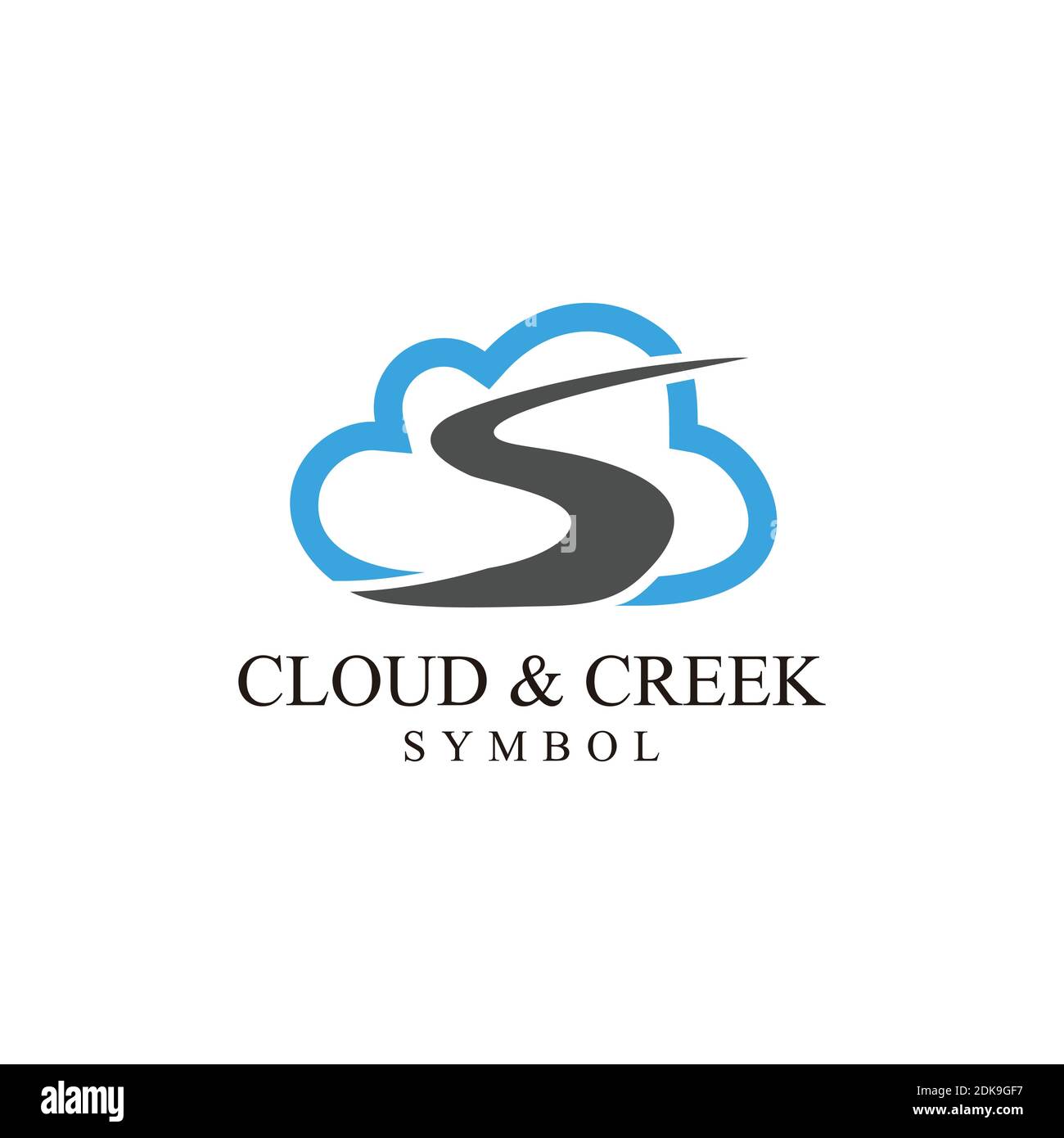 illustration of cloud and river icon Stock Vector