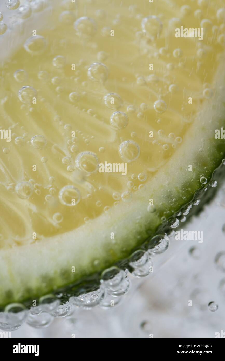 High Angle View Of Lemon In Glass Stock Photo