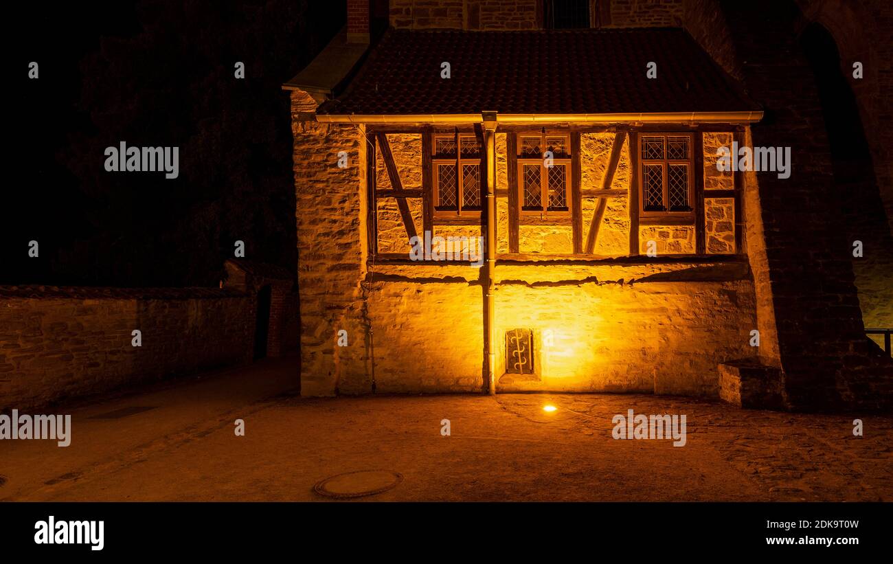 Germany, Saxony-Anhalt, Drübeck, Harz, outbuildings, half-timbered house, Drübeck monastery Stock Photo