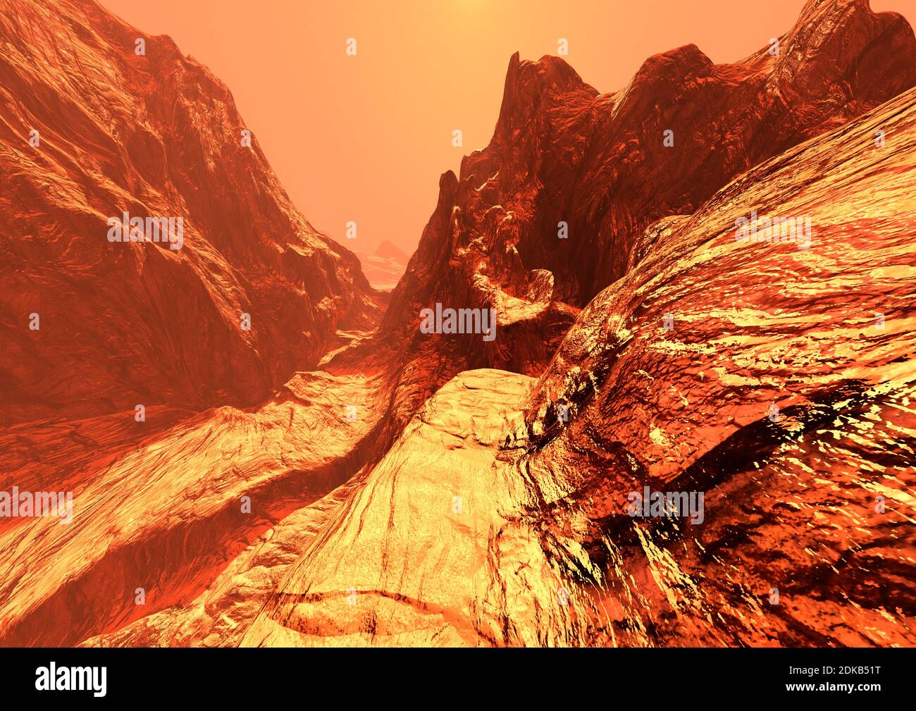 3D rendering of a red planet Mars landscape Stock Photo - Alamy