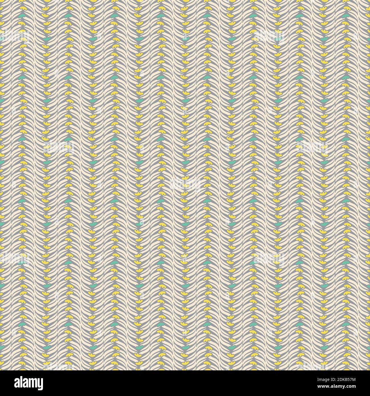 simple botanical stripes seamless vector pattern Stock Vector