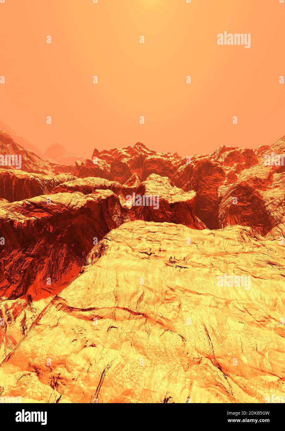 3D rendering of a red planet Mars landscape Stock Photo - Alamy