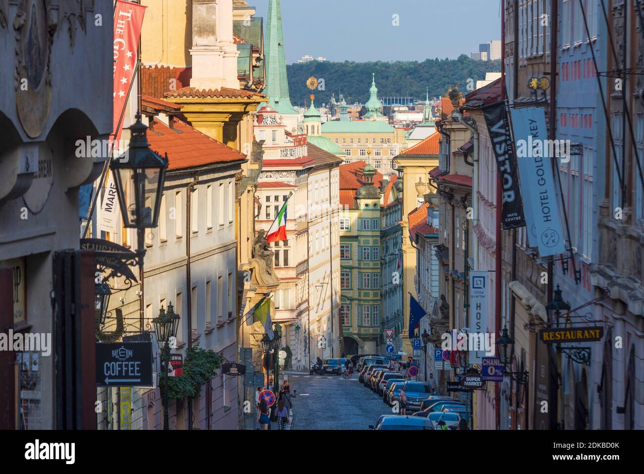 Praha, alley Nerudova Street in Mala Strana, Lesser Town, Praha, Prag