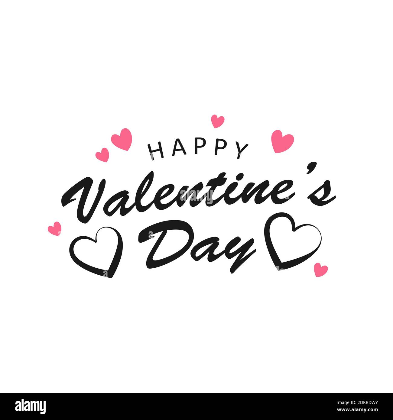 Happy Valentines Day vector poster with handwritten calligraphy text