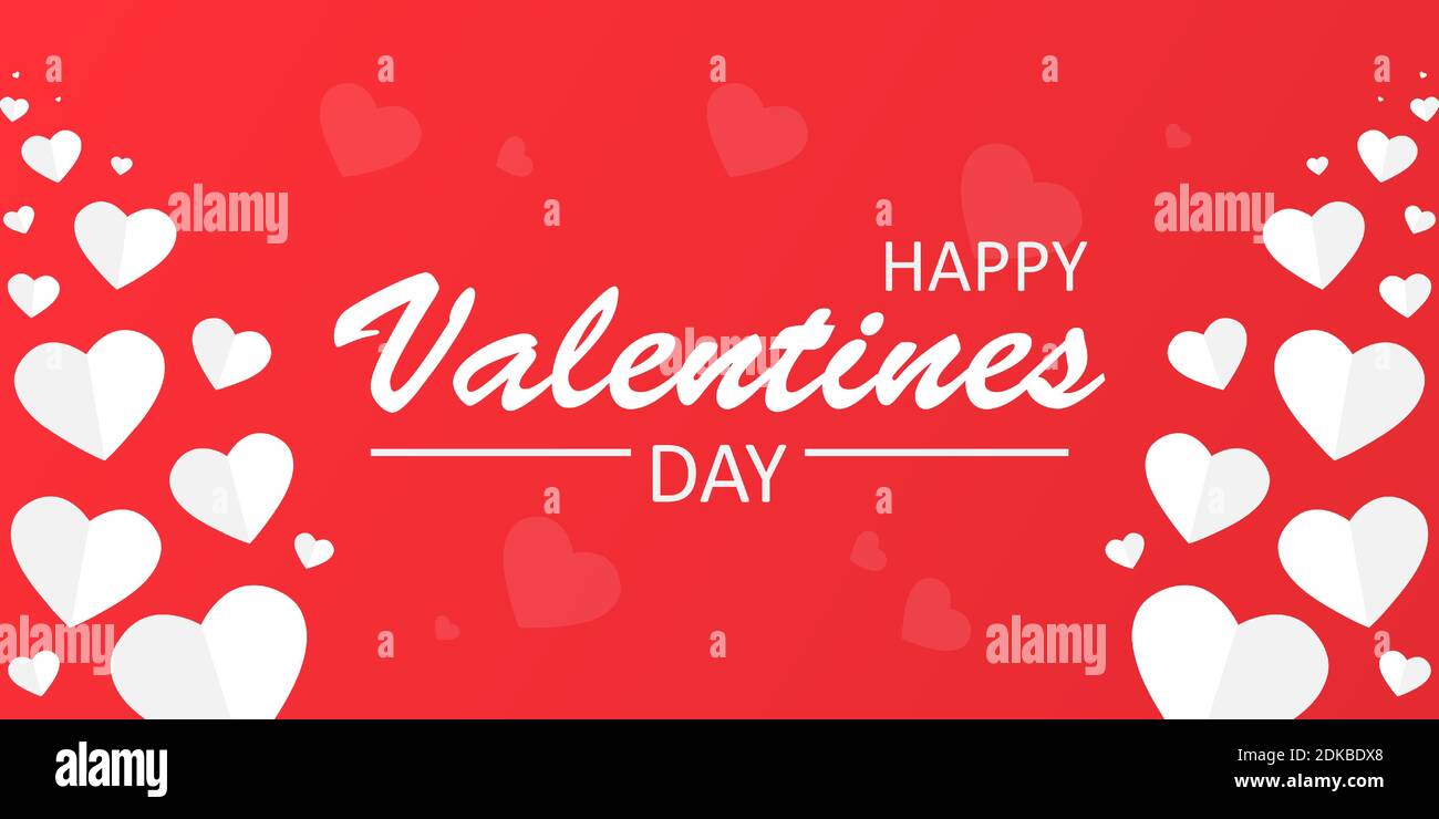 Happy Valentines Day vector background with hearts. Valentines Day ...