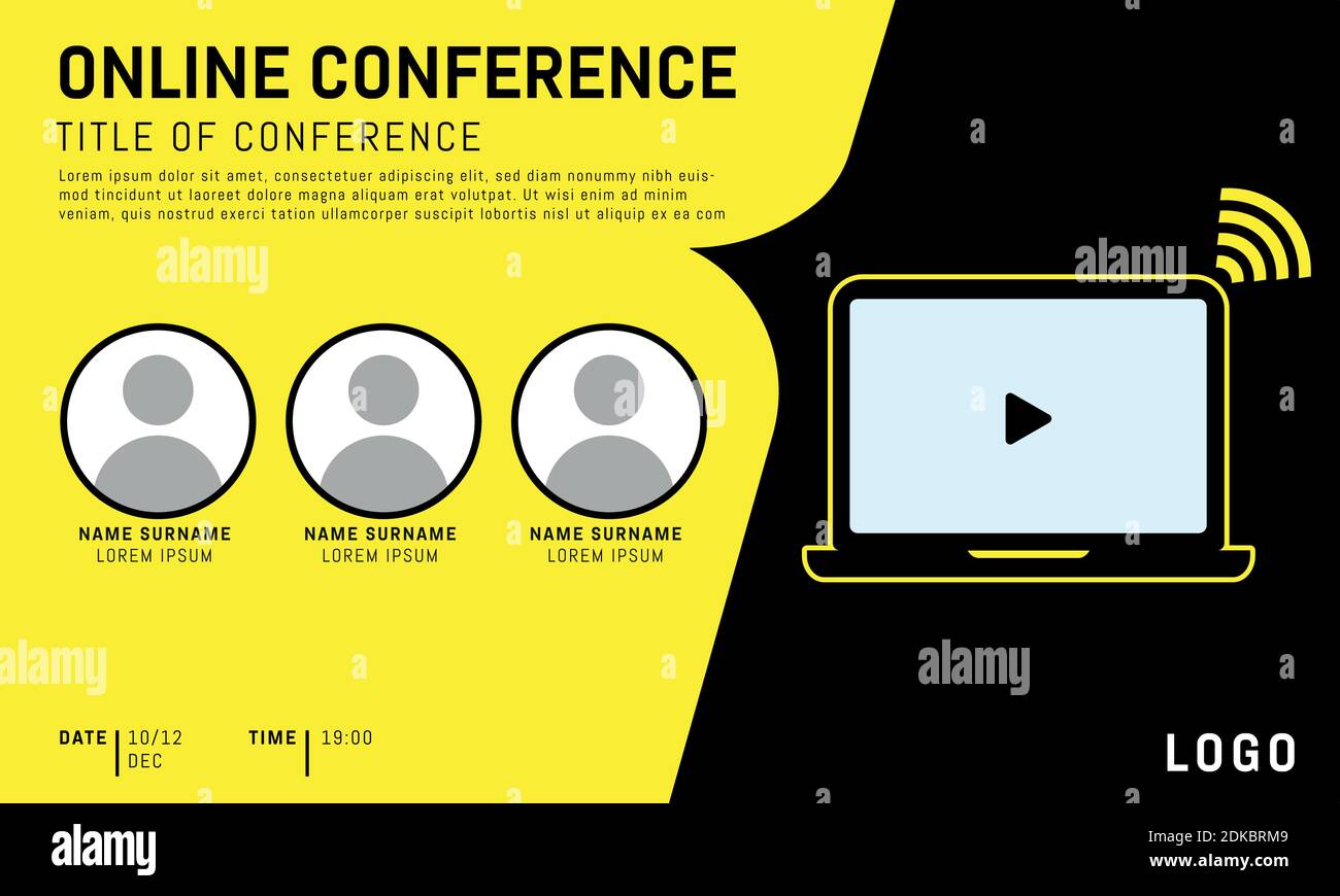 Live conference invite template. Banner live webinar promotion for social media. Eps 10 Stock Vector
