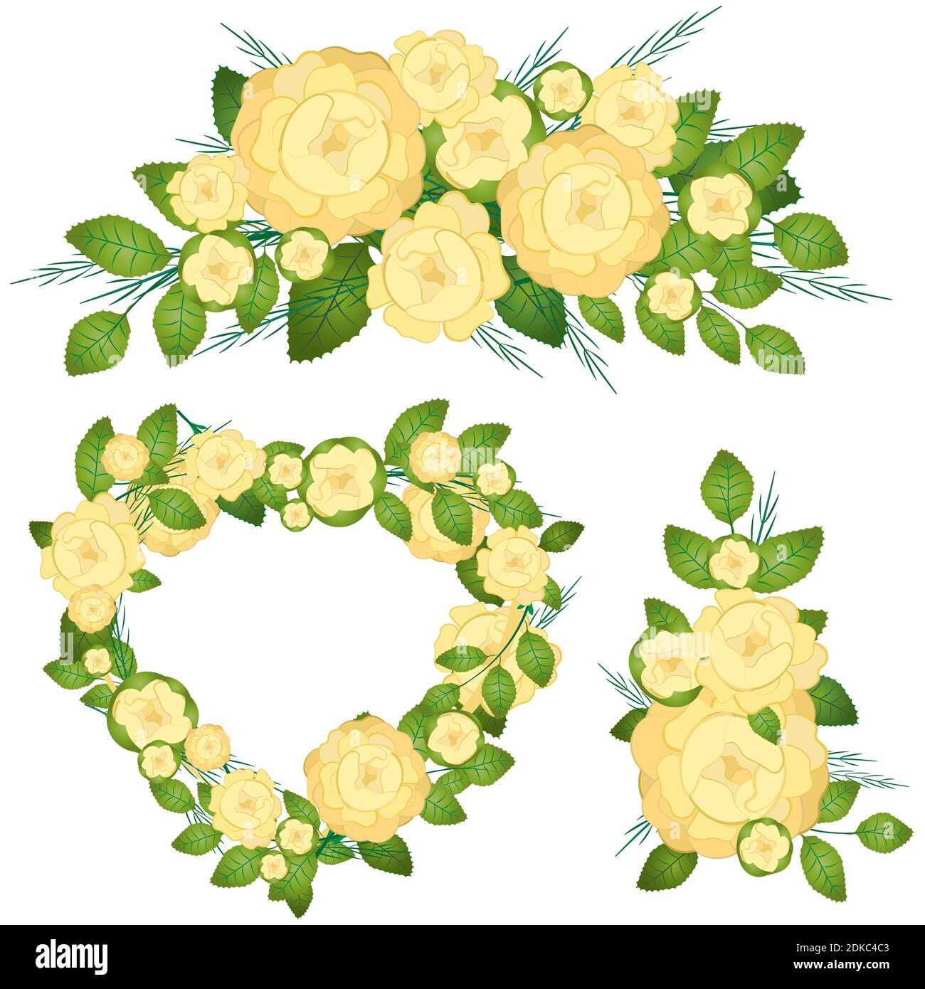 Yellow Roses Heart Shape A wreath of yellow roses. Heart-shaped frame Stock Photo - Alamy