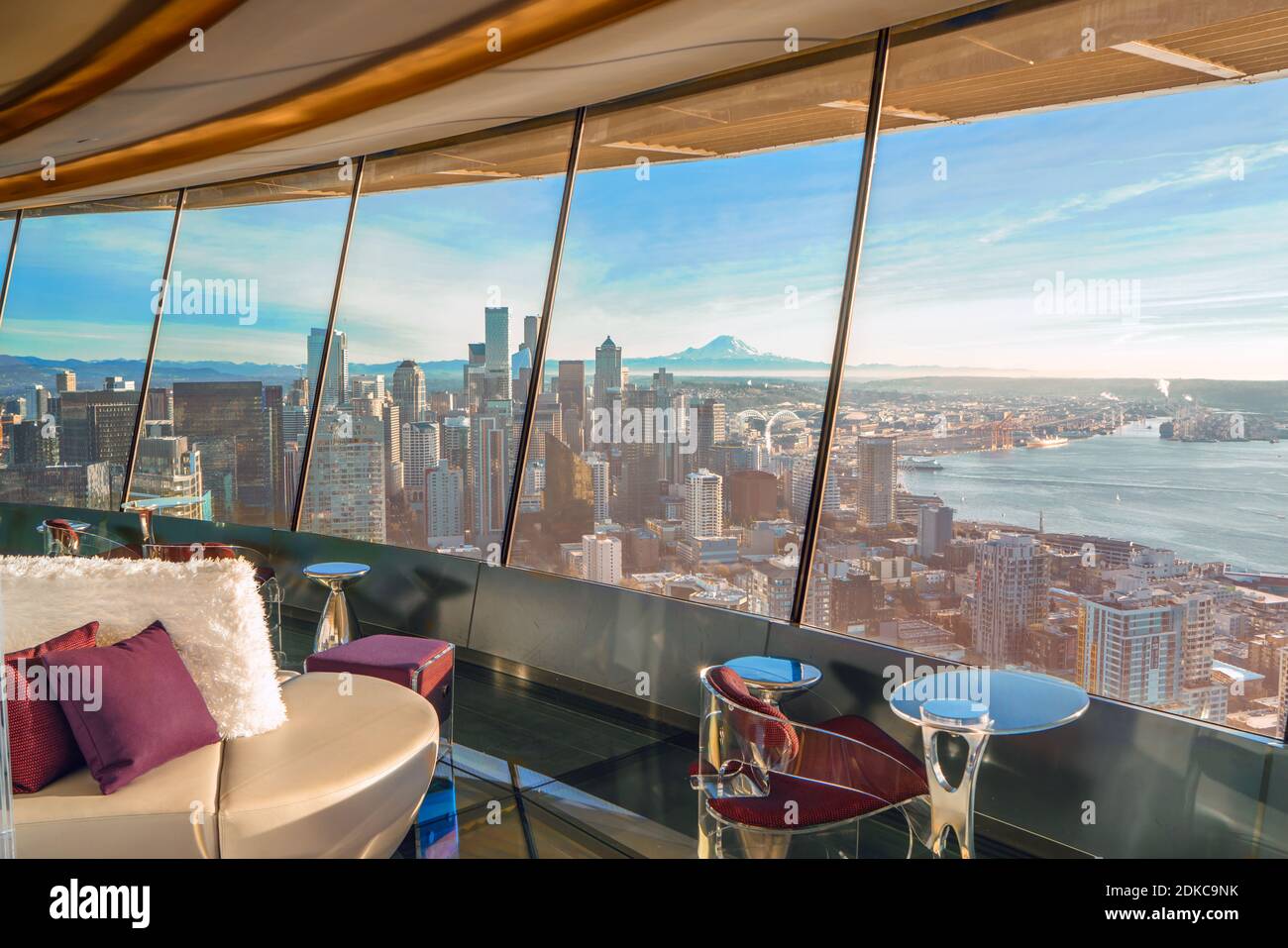 A View of downtown Seattle from the Space Needle Stock Photo