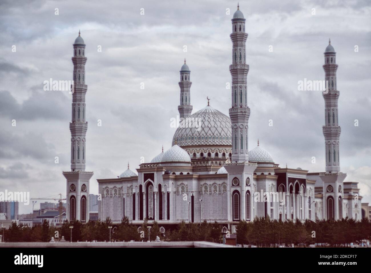 Nur-Sultan, Astana Kazakhstan - September 30, 2019: The Hazrat Sultan Mosque in Nur-Sultan, Kazakhstan. It is the largest mosque in Central Asia. Stock Photo