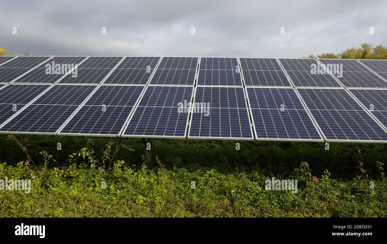 Solar power pant in Kingston New York, photo voltaic panels Stock Photo