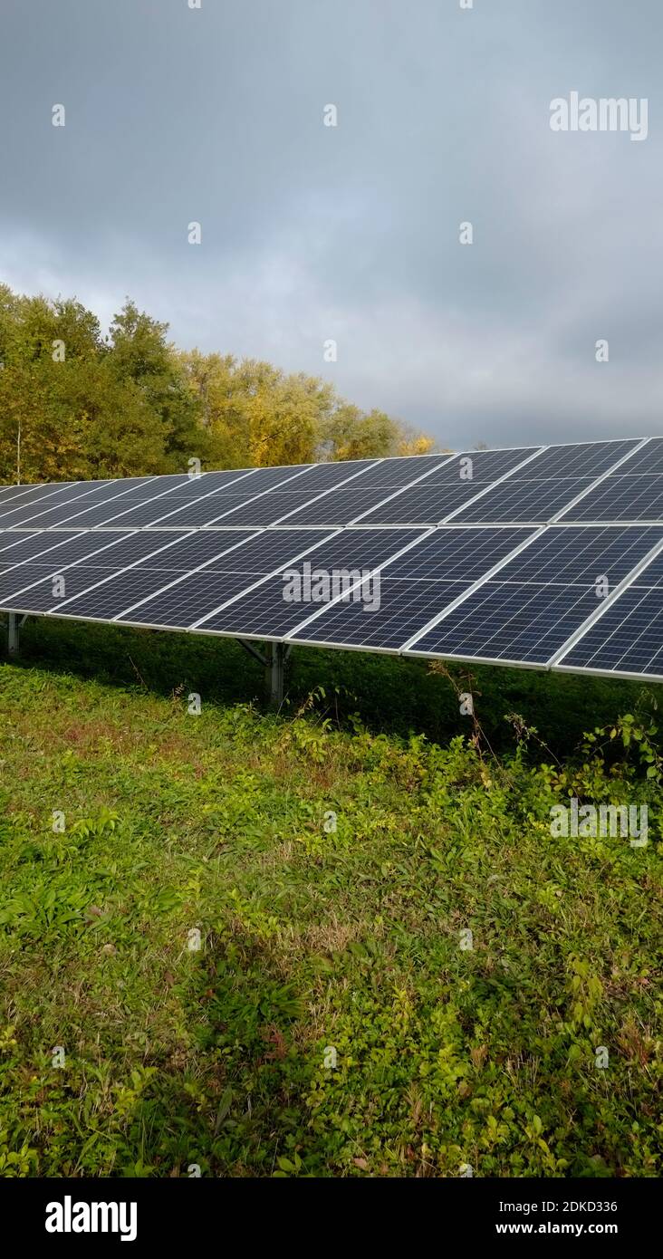 Solar power pant in Kingston New York, photo voltaic panels Stock Photo