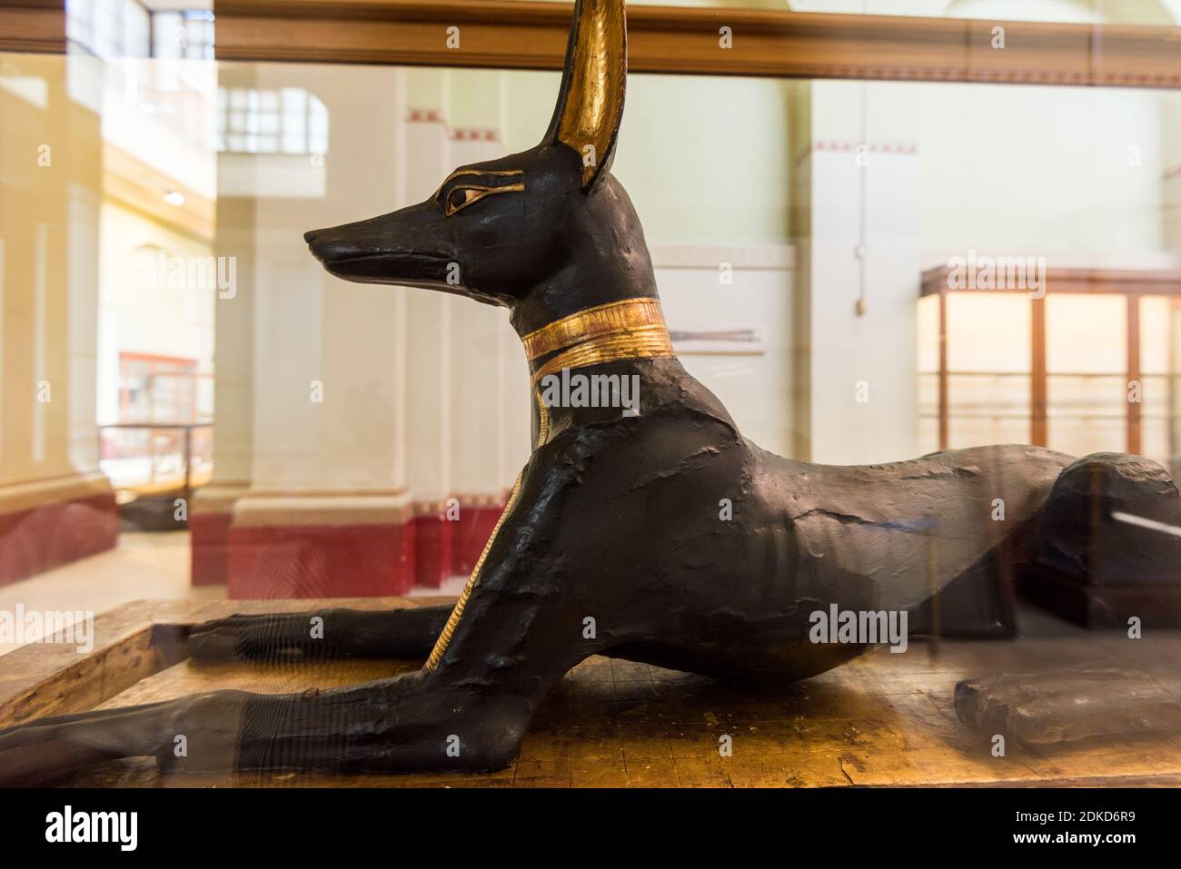A wooden dog statue of the Museum of Egyptian Antiquities, known