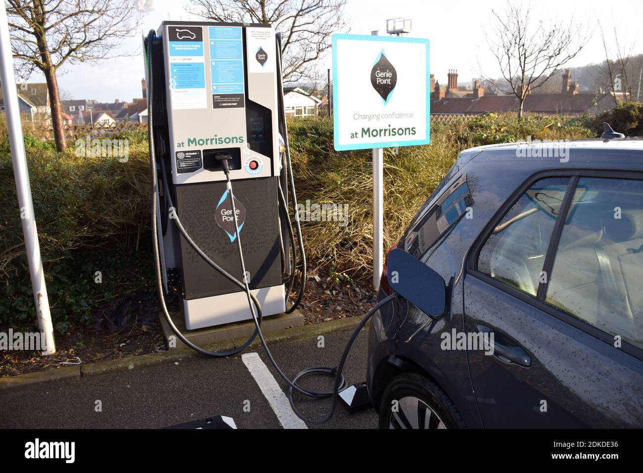 Electric car charging point Morrisons carpark Cromer Norfolk