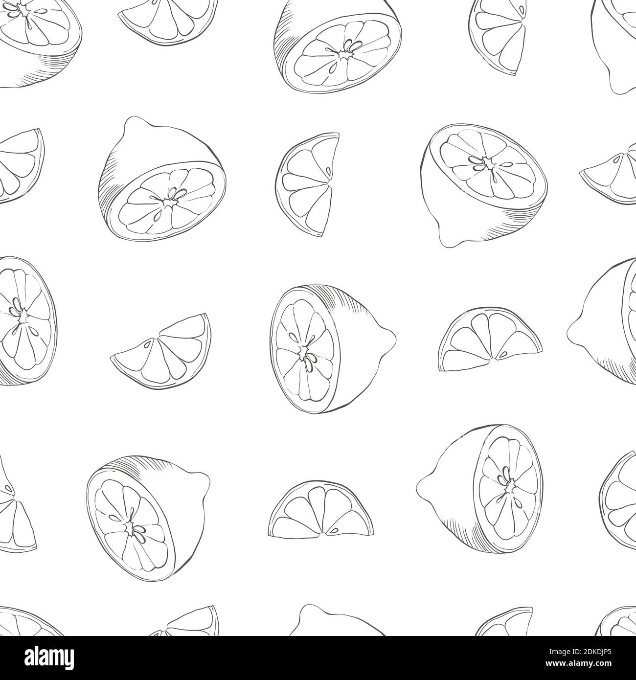 seamless pattern with lemons on the white background. Vector ...