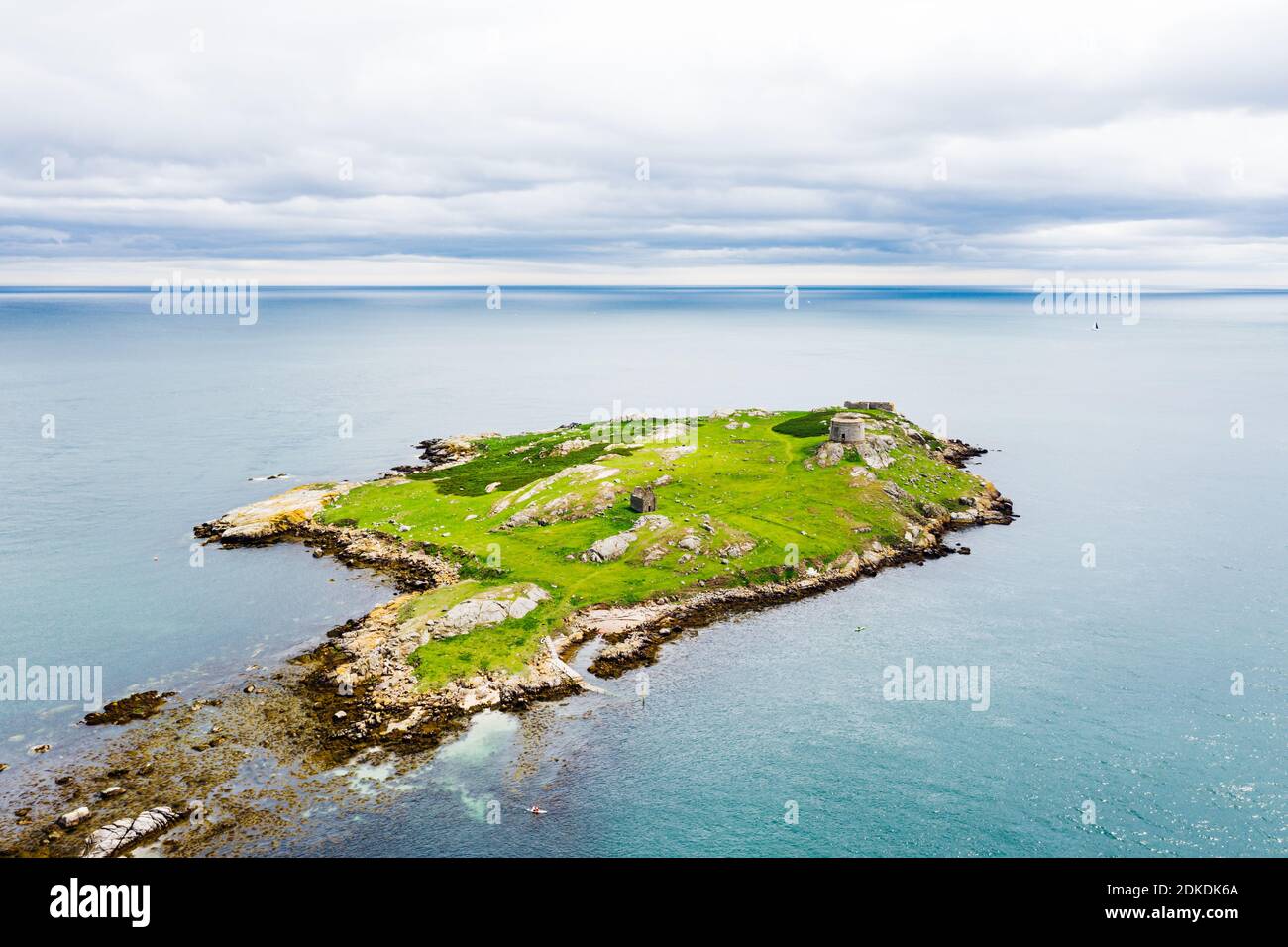 Aerial view of The Dalkey Island in County Dublin, Ireland Stock Photo