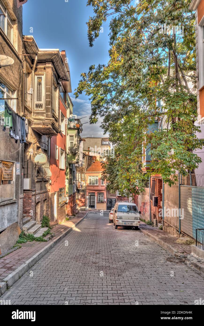 Balat district, Istanbul, HDR Image Stock Photo