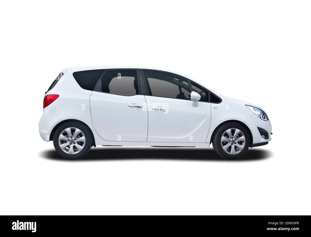 White German MPV car side view isolated on white background Stock Photo