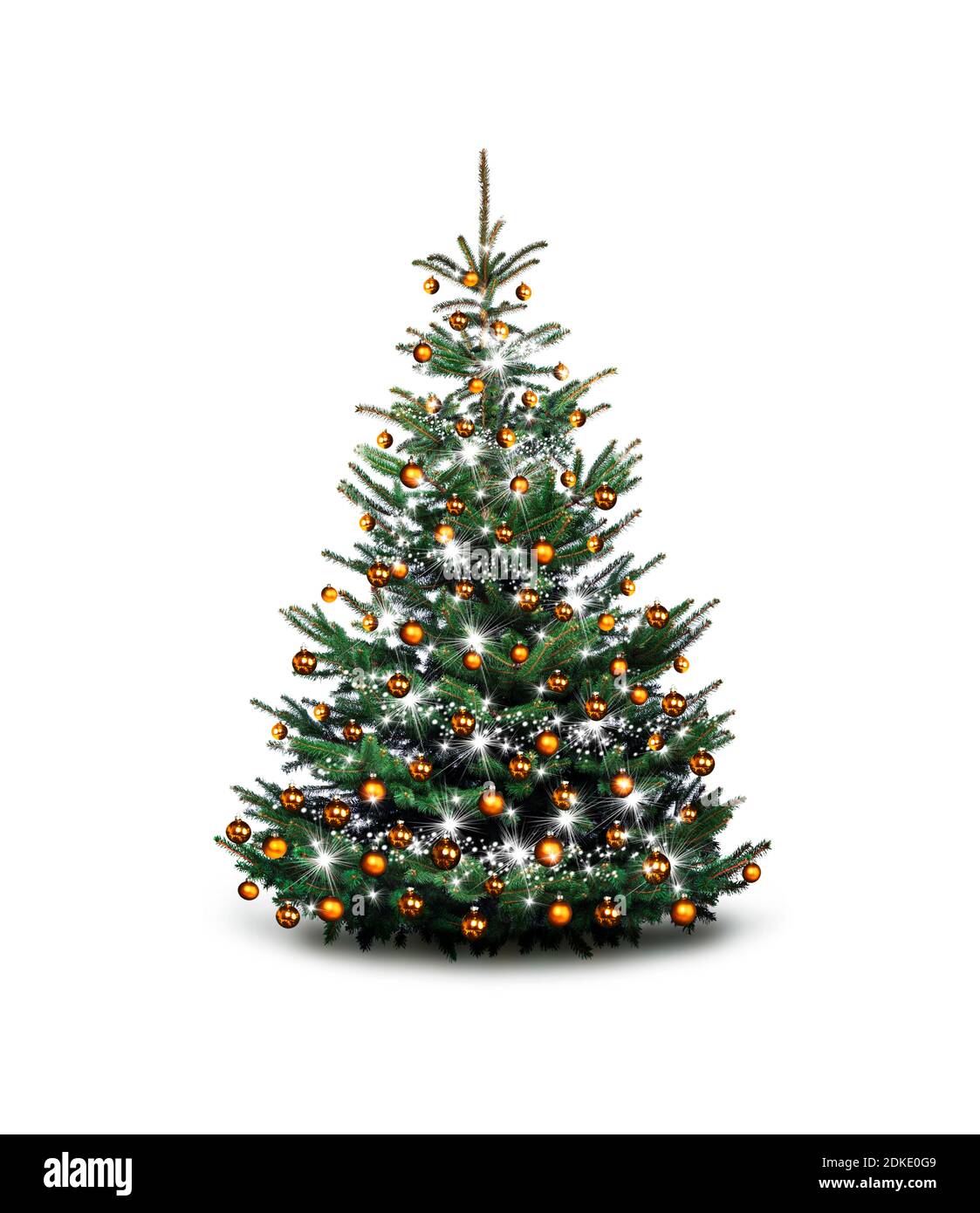 Christmas tree plain white background hi-res stock photography and