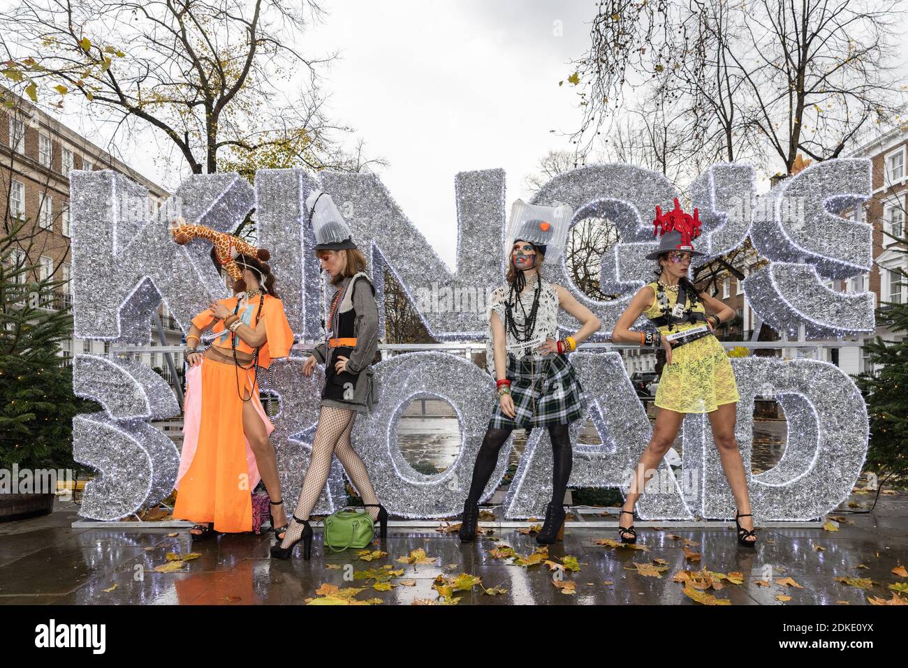 During lockdown, Fashion designer, Pierre Garroudi has models walk down Chelsea's Kings Road for impromptu fashion show Featuring: Atmosphere Where: London, United Kingdom When: 14 Nov 2020 Credit: Phil Lewis/WENN Stock Photo