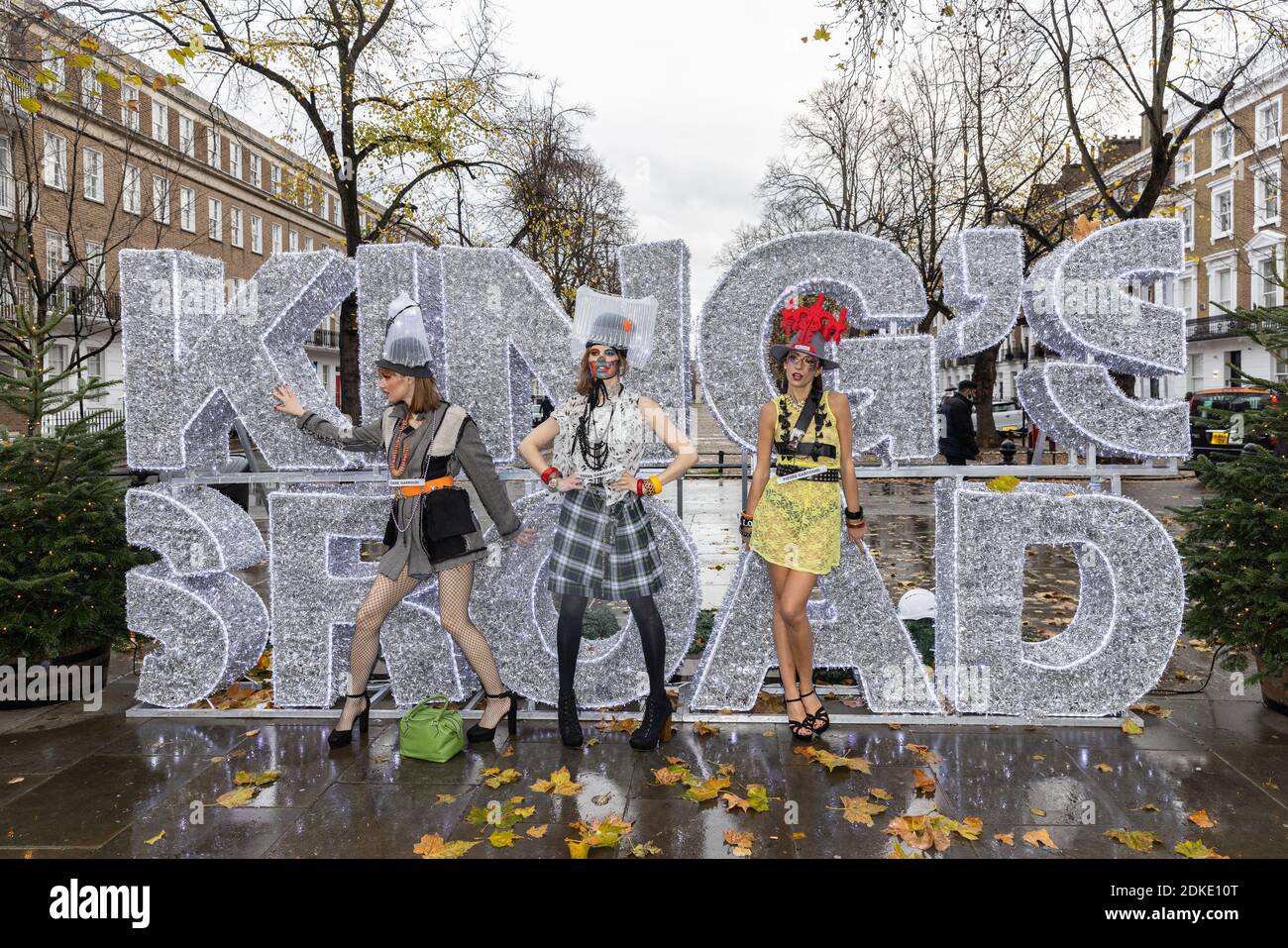 During lockdown, Fashion designer, Pierre Garroudi has models walk down Chelsea's Kings Road for impromptu fashion show Featuring: Atmosphere Where: London, United Kingdom When: 14 Nov 2020 Credit: Phil Lewis/WENN Stock Photo