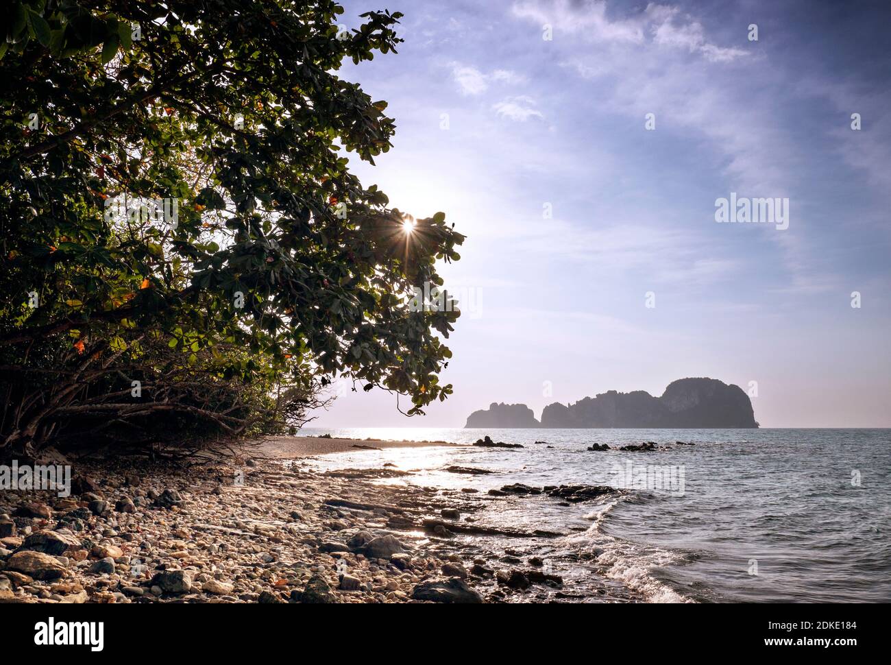 The uninhabited Bamboo Island off the Phi Phi Islands, Thailand Stock Photo