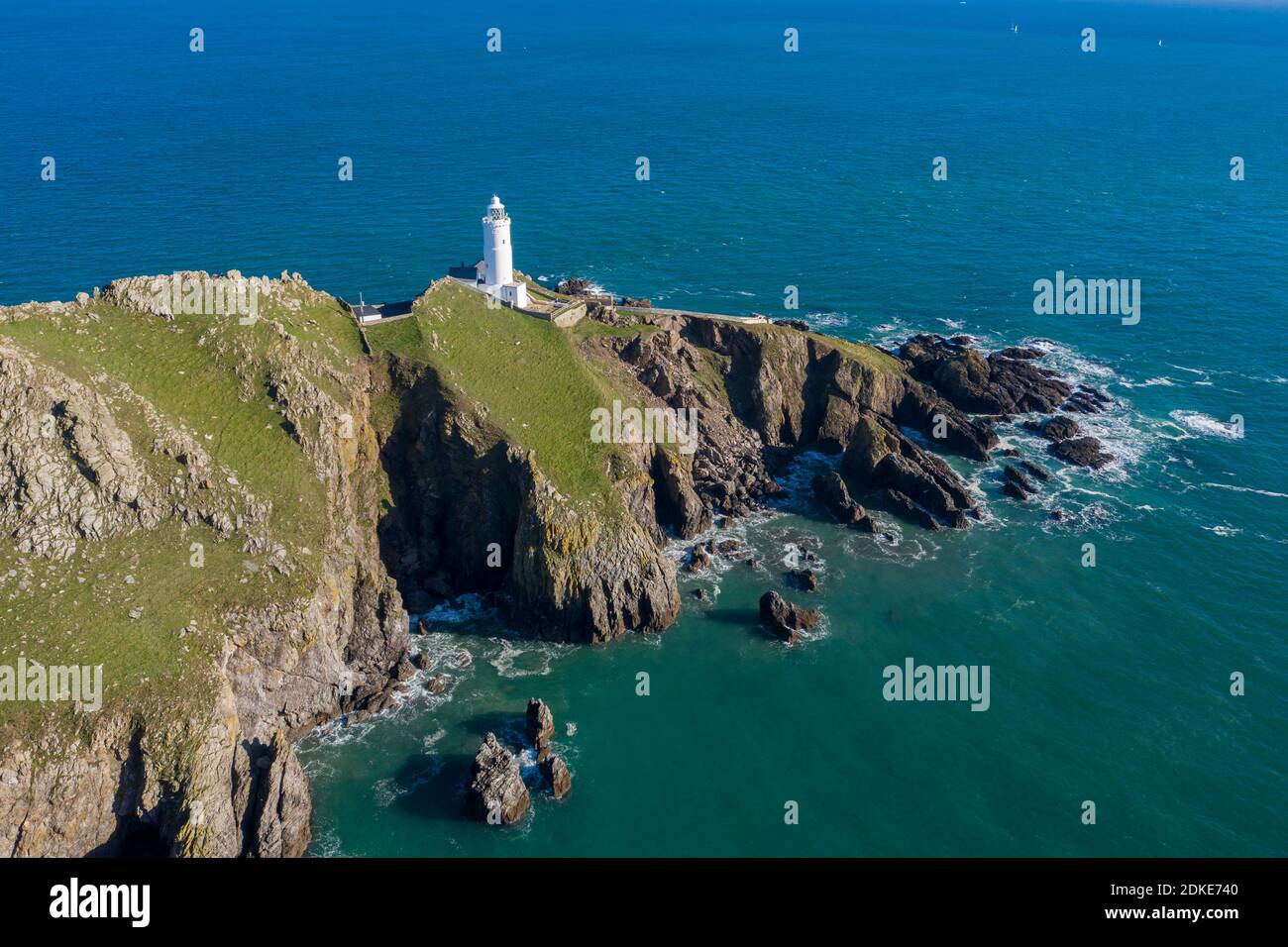 Start Point Lighthouse in Devon. Stock Photo