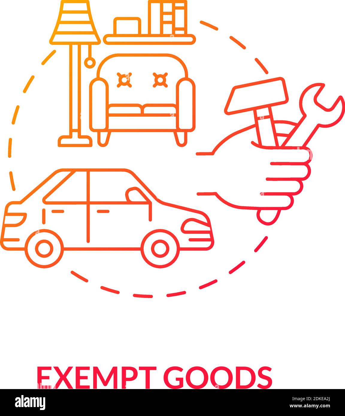 Exempt goods red gradient concept icon Stock Vector Image & Art Alamy