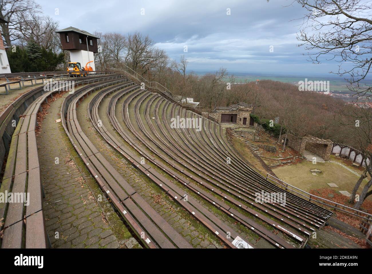 Thale, Germany. 15th Dec, 2020. View into the Harzer Bergtheater. The Motiv 