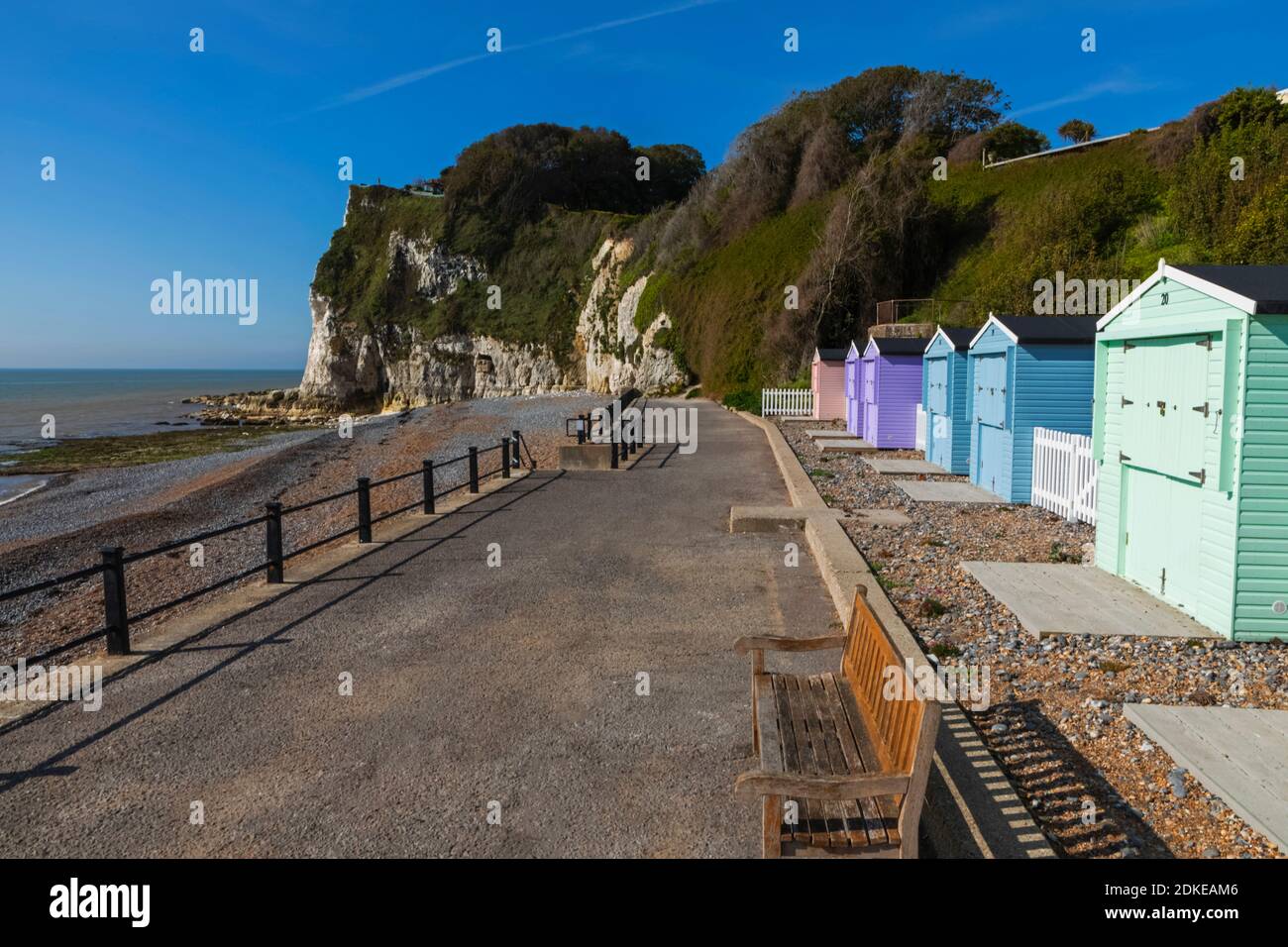 England, Kent, Dover, St.Margaret's Bay, The Beach and The White Cliffs