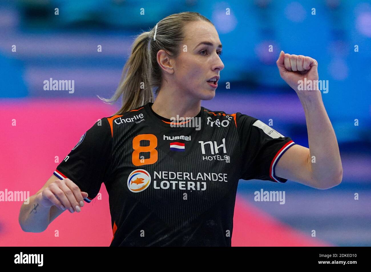 KOLDING, DENMARK - DECEMBER 15: Lois Abbingh of Netherlands during the Women's EHF Euro 2020 match between The Netherlands and Romania at Sydbank Aren Stock Photo