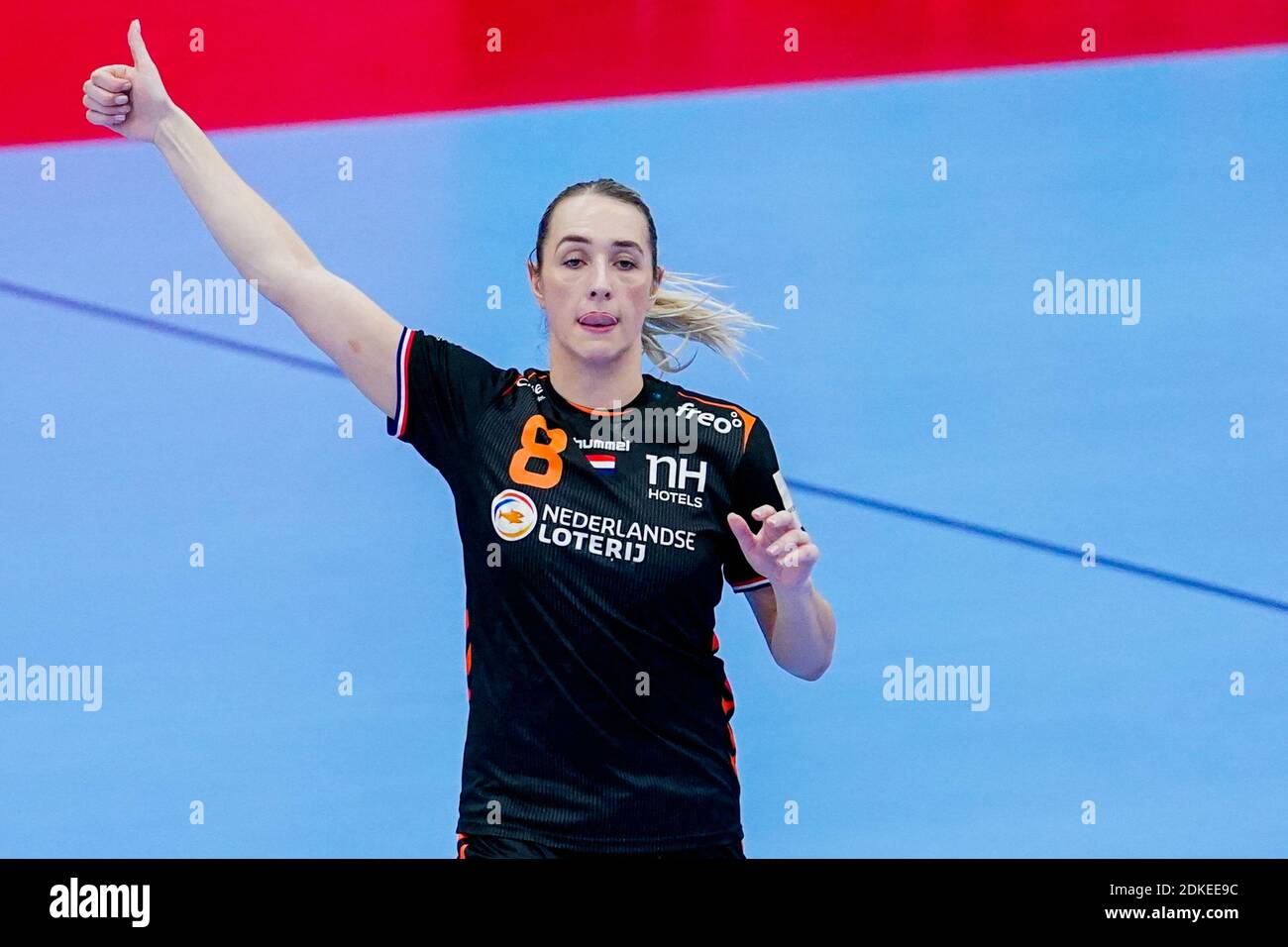 KOLDING, DENMARK - DECEMBER 15: Lois Abbingh of Netherlands during the Women's EHF Euro 2020 match between The Netherlands and Romania at Sydbank Aren Stock Photo