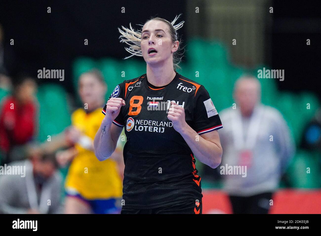 KOLDING, DENMARK - DECEMBER 15: Lois Abbingh of Netherlands during the Women's EHF Euro 2020 match between The Netherlands and Romania at Sydbank Aren Stock Photo