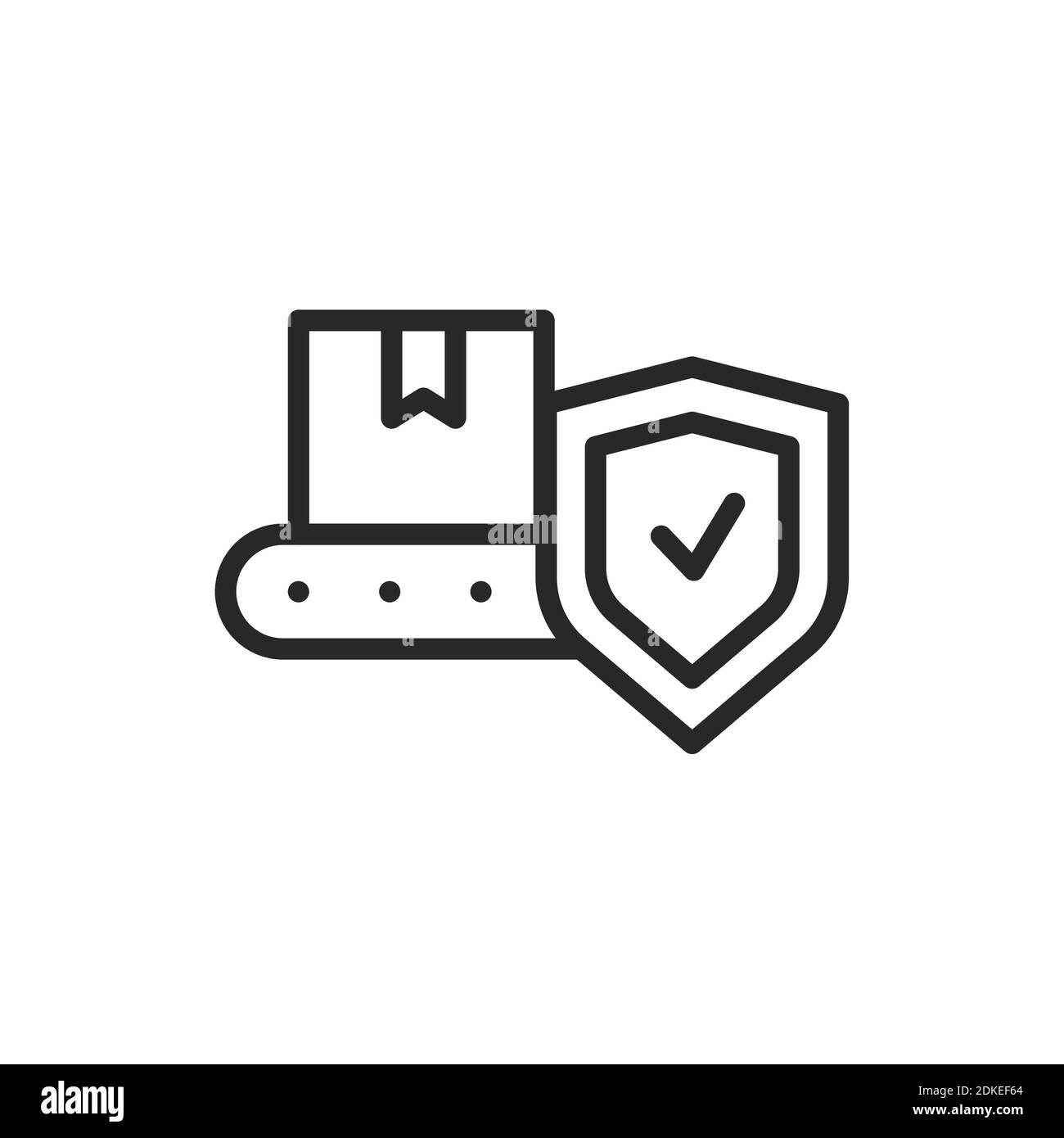 Production insurance color line icon. Isolated vector element. Stock Vector