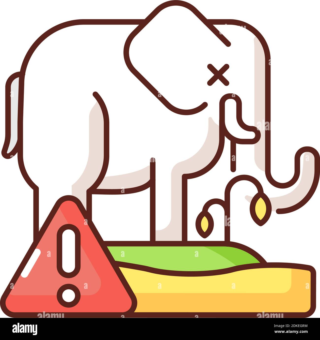 Biosphere extinction RGB color icon Stock Vector