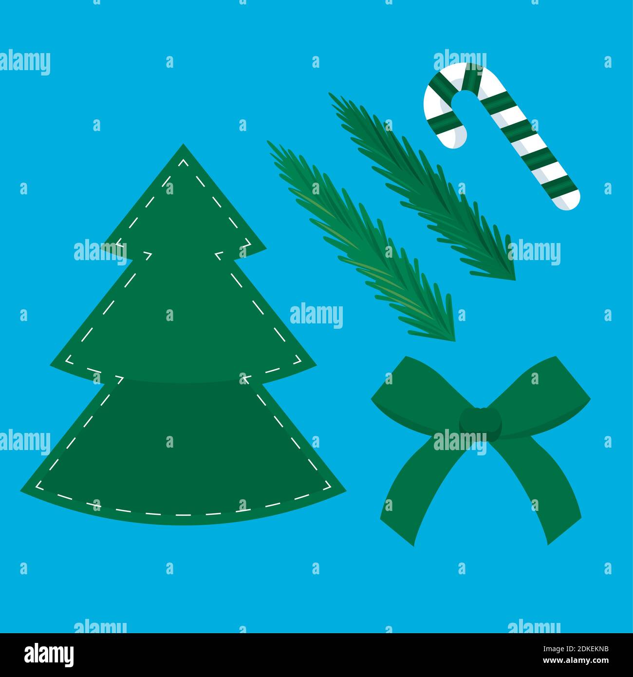 happy merry christmas pine tree and icons vector illustration design ...