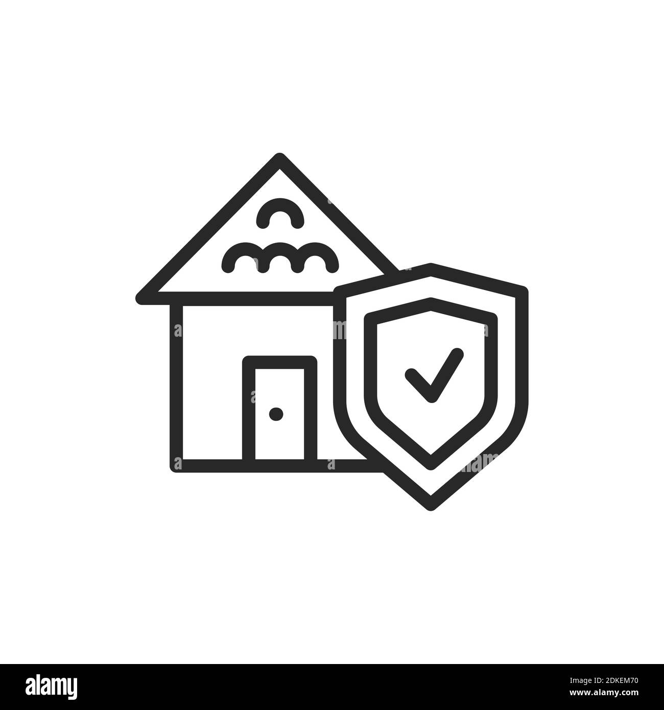 Production insurance color line icon. Isolated vector element. Stock Vector