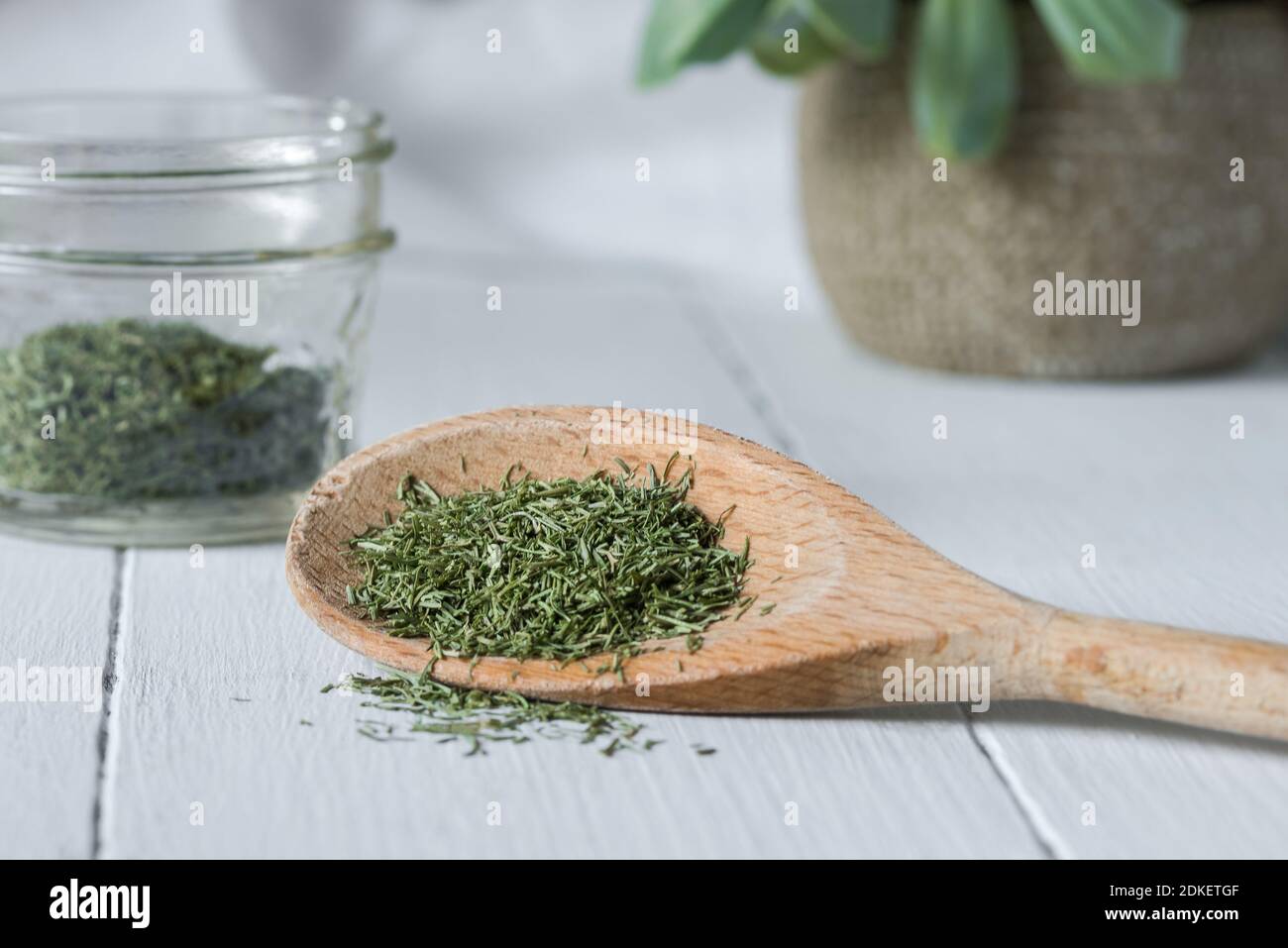 Close-up Of Fresh Herb On Table Stock Photo