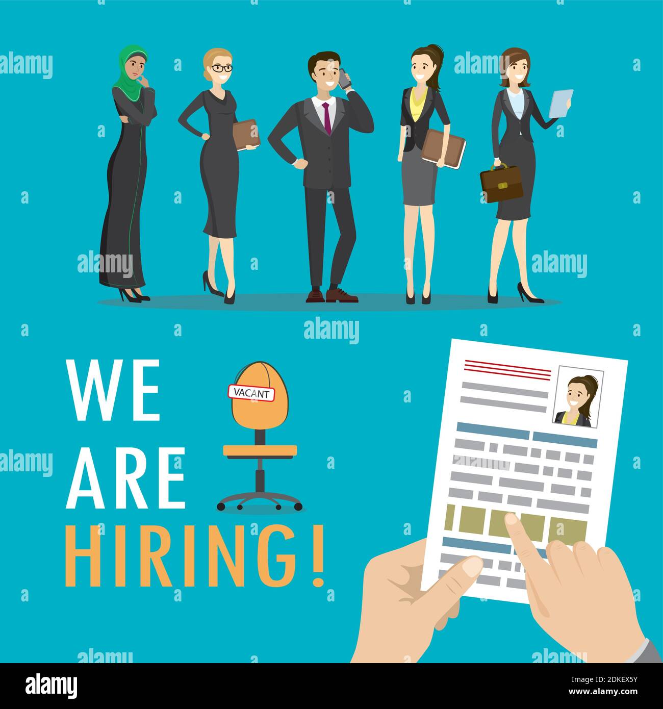 We are hiring,Search job design,Concepts for human resource and recruitment.  Searching cv and profile of employees, cartoon vector illustration Stock  Vector Image & Art - Alamy