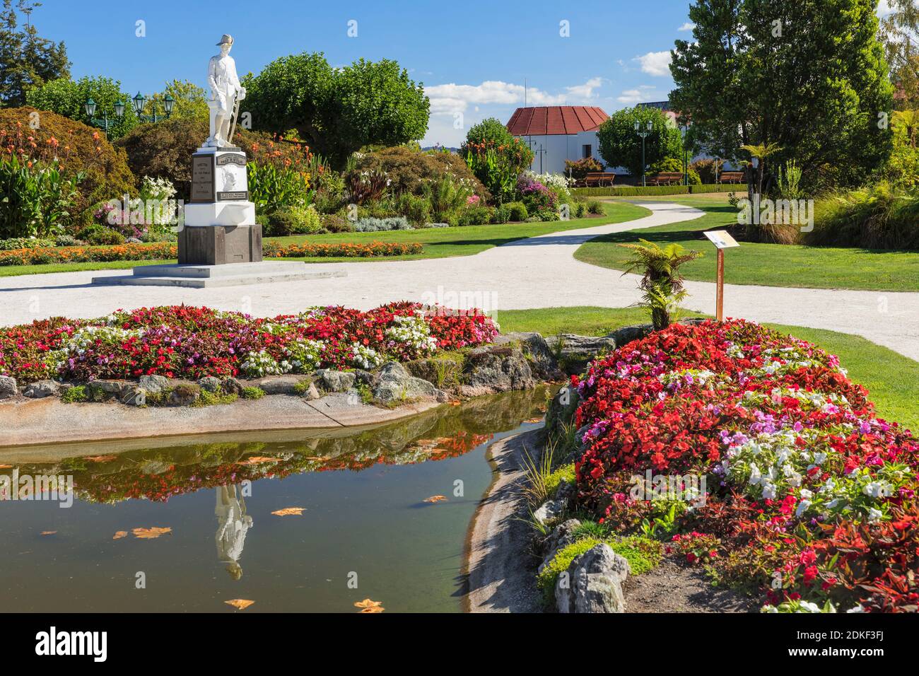 South African War memorial, Government Garden, Rotorua, Bay of Plenty, North Island, New Zealand, Oceania Stock Photo