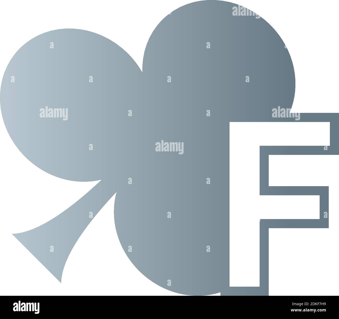 Letter F logo combined with shamrock icon design vector Stock Vector